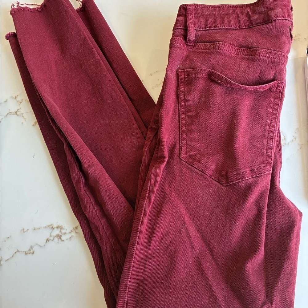 Eunina Red jasper high rise trouser Jeans size 26